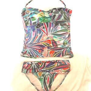 La Blanca Womens Tropical Multicolor Tankini — Blue, Green, Pink, Red, Purple